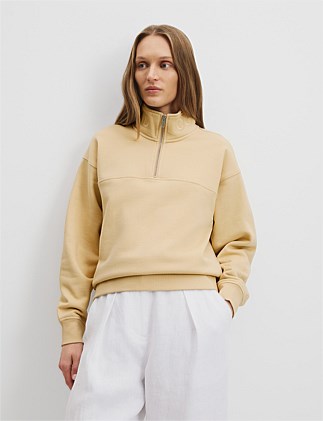 Australian Good Earth Cotton Zip Collar Sweat