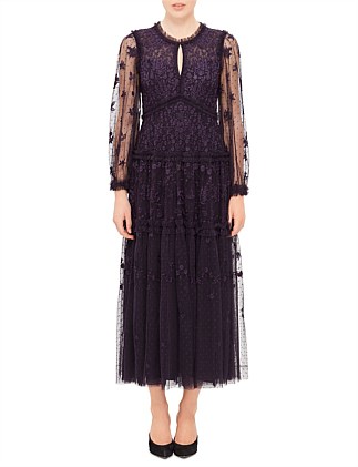 AUTUMN LACE LONG SLEEVE ANKLE GOWN