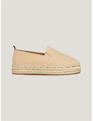 WOMEN'S TH EMBROIDERED CANVAS FLATFORM SHOE