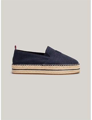 WOMEN'S TH EMBROIDERED CANVAS FLATFORM SHOE