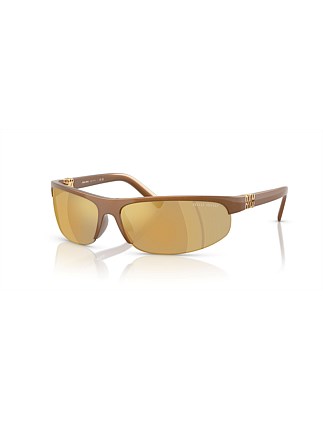 Oval RUST METAL BROWN MIRROR GOLD Sunglasses