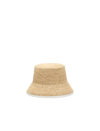 LOGO DETAIL WOVEN BUCKET HAT