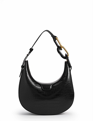 KORA CROC-EFFECT MOON BAG