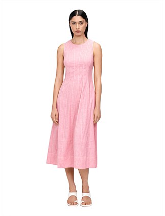 MARLED LINEN VISCOSE MIDI DRESS