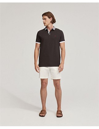 DYLAN STRIPED COLLAR PIQUE POLO