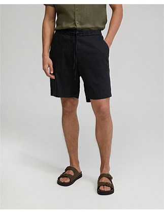 ROCCO ZIP FRONT LINEN BLEND SHORTS