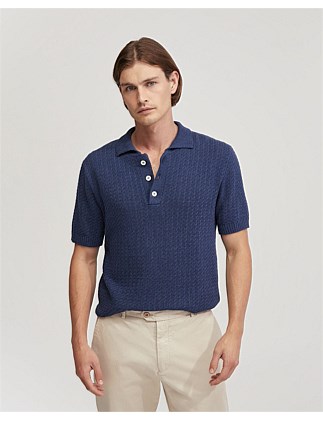 HARRISON CABLE KNIT POLO