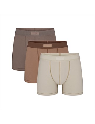 SKIMS COTTON 3 PACK BOXER BRIEF 3 INCH