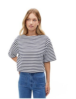 BOXY BOAT NECK TEE