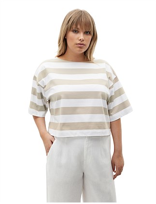 BOXY BOAT NECK TEE