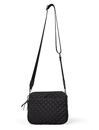 NAOMI QUILTED CROSSBODY BAG - BLACK