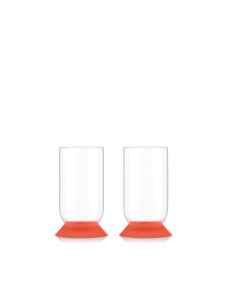 MOMA BEER GLASS 350ML SET OF 2 RED