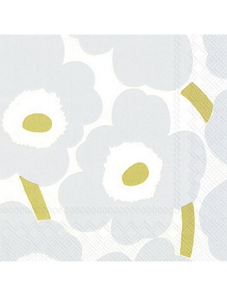 Marimekko - Unikko White Silver Lunch Napkins