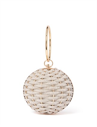 SIGNATURE WYNNIE WOVEN ROUND CLUTCH