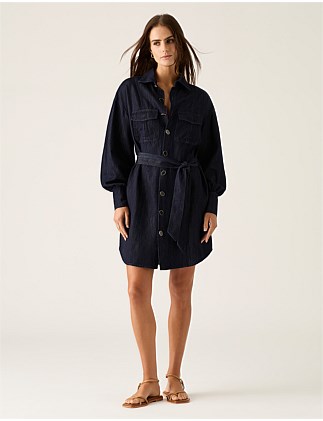 ANA DENIM SHIRT MINI DRESS