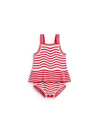 STRIPE CROCHET ROMPER