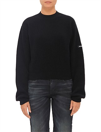 HIGH NECK CROPPED SWEATER