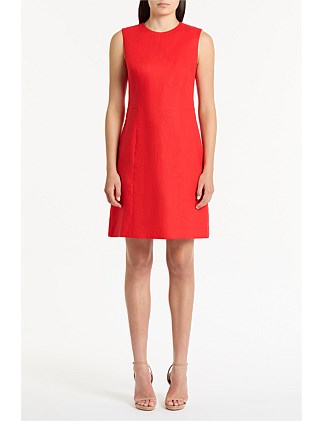 SCARLATTO LINEN SHEATH MINI DRESS