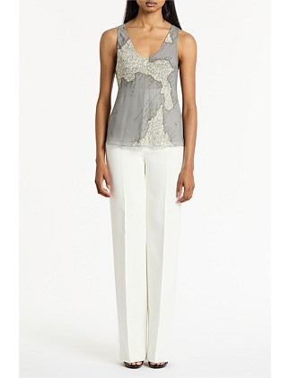 SILVER ITALIA GEORGETTE SCOOP CAMI