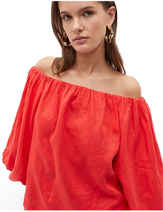 LINEN OFF SHOULDER TOP