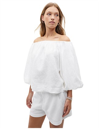 LINEN OFF SHOULDER TOP