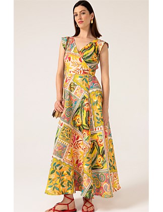 CANARY MAXI WRAP DRESS