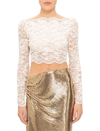 METALLIC MESH MIDI SKIRT