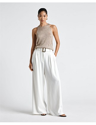 BELTED WIDE LEG PANT