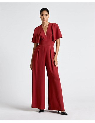 CRIMSON DEEP V-NECK JUMPSUIT