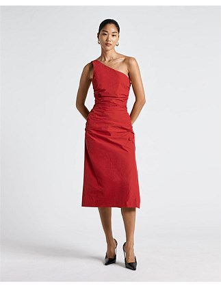 RUCHED ONE SHOULDER DRESS