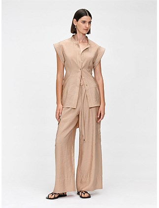 WASHED TENCEL WIDE LEG PANT