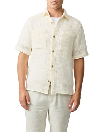 ENSTONE LANE SHORT SLEEVE SHIRT - BARLEY