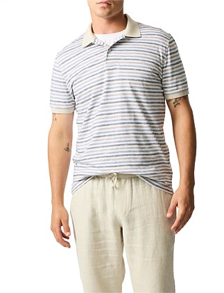 SOMES ISLAND SHORT SLEEVE SPORTS FIT POLO - NATURAL