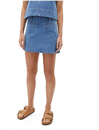 DENIM MINI POCKET SKIRT