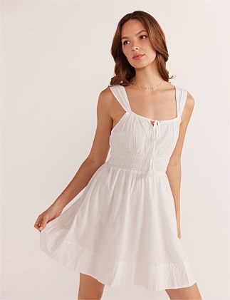 LOTUS DRAWSTRING MINI DRESS