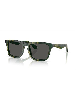 Square CHECK GREEN DARK GREY Sunglasses