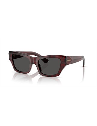 Cat Eye CHECK RED DARK GREY Sunglasses