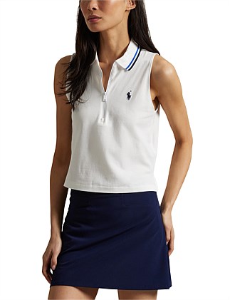 AUSTRALIAN OPEN HALF-ZIP CROP POLO SHIRT