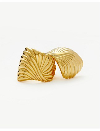 WAVY RIDGE RIPPLE OVERSIZED STUD EARRINGS