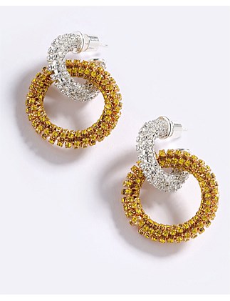 WILD SPARKLE DOUBLE HOOPS