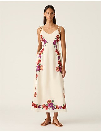 FRIDA EMBROIDERY MAXI DRESS