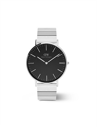 Classic Piano Sterling 40mm Black Dial Watch