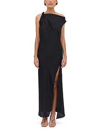 BLACK SILK FORM DRESS