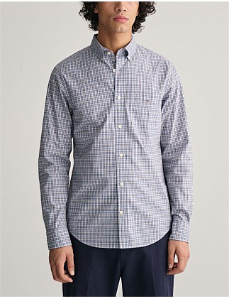 Regular Fit Micro Checked Poplin Shirt