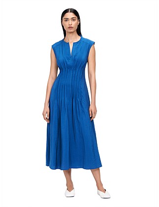 TEXTURED VOILE TUCK WAIST DRESS