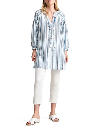 STRIPE KAFTAN - BLUE/WHITE