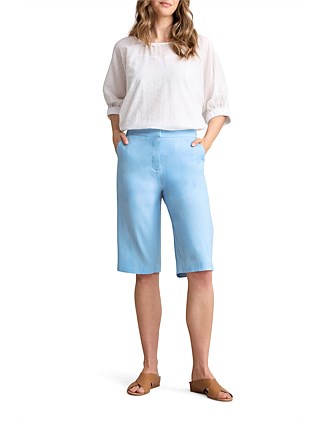 STRETCH LINEN SHORT - SUMMER BLUE