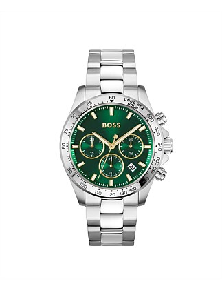 BOSS Hero Qtm Stainless Steel Green Dial Men's