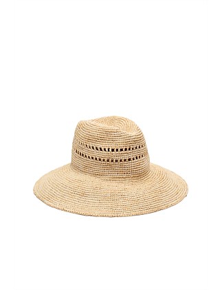 WIDE BRIM STRAW FEDORA