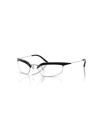 Rectangle BLACK/SILVER CLEAR BLUE LIGHT FILTER Sunglasses